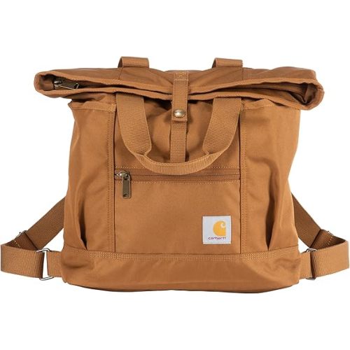 Carhartt Convertible Backpack Tote Bag, Durable with Adjustable Backpack Straps and Laptop Sleeve, Convertible Backpack Tote (Carhartt Brown)