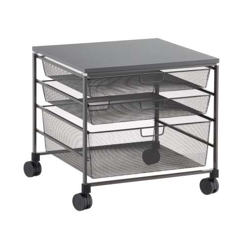 Elfa Mesh Rolling Cart with Drawers | The Container Store