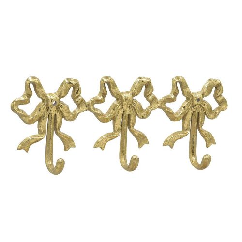 Belle Maison 3-Piece Gold Bow Cast Metal Hook Set