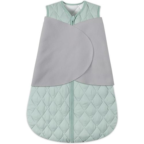 BSTOPPT Newborn Sleep Sack Baby Swaddle,3-Way Adjustable Wearable Blanket,Swaddling Sleeping Bag,TOG 2.5 (Green, 3-6 Months)