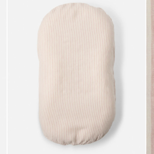 Linen Baby Lounger Cover - Pink Striped