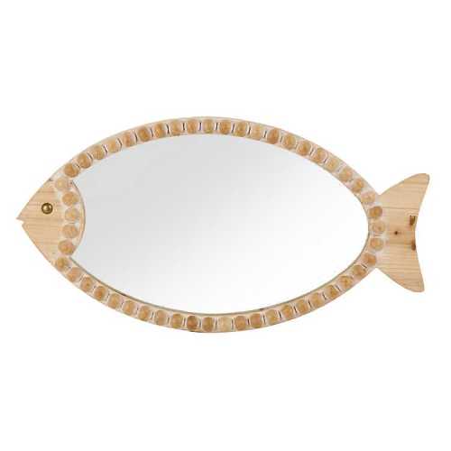 Beaded Wood Fish Wall Mirror | Kirklands Home