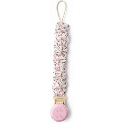 Muslin Cotton - Metal-Free Pacifier Clips, Lightweight and Secure Pacifier Holder for Babies (Ballerina Fleur) - Mila & Lulu