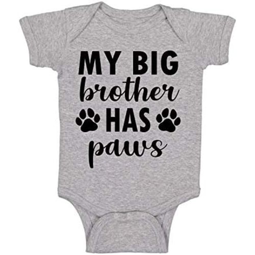 My Big Brother Has Paws - Funny Baby Essentials Bodysuit - Baby Girl Clothes Newborn Romper