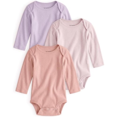 Yoofoss Baby Bodysuits 100% Organic Cotton Baby Onesie Long Sleeve Baby Boys Girls Clothes Soft Newborn Infant Romper, 3 Pack