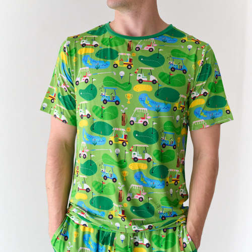 Fairway Fun Men's Short Sleeve Pajama Top - Little Sleepies