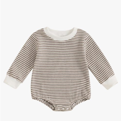 VISGOGO Unisex Baby Boy Girl Romper Waffle Newborn Infant Onesie Clothes Long Sleeve Bubble Oversized Romper Bodysuit Top