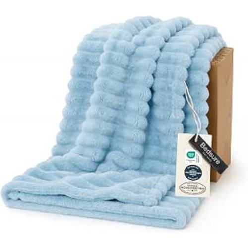 Bedsure Throw Blanket for Couch - Sofa Blanket Blue Room Decor, 50x60