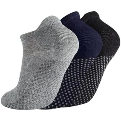 Breslatte Grip Socks Pilates Socks with Grips for Women with Cushion Cotton Non Slip Grippers Womens Gifts