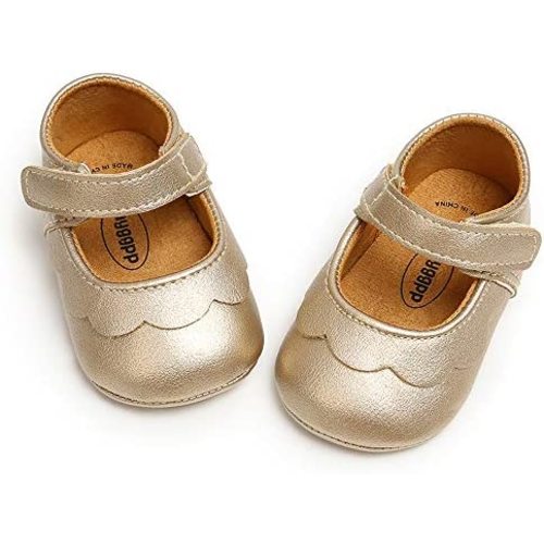 Baby Girls Mary Jane Flats Anti-Slip Rubber Sole Bow Toddler Princess Dress Shoes