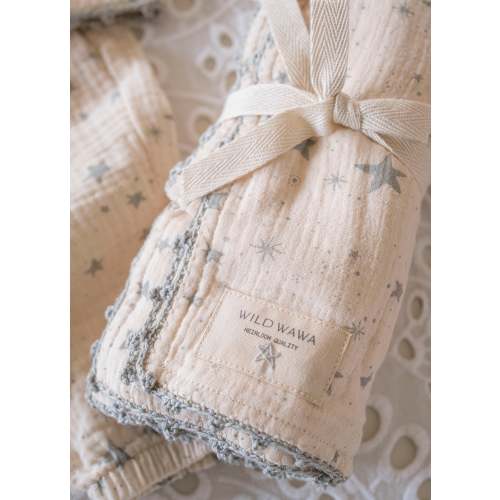 Crochet Trim Swaddle in Stars – Wild Wawa