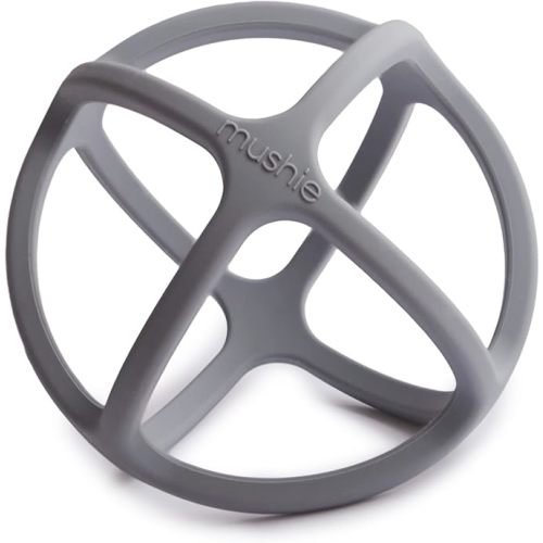 mushie Silicone Baby Teether Ball Toy (Dove Gray)