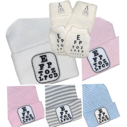 Optometrist Baby Beanie: Eye Chart Newborn Hospital Hat