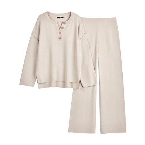 LILLUSORY Women's 2 Piece Lounge Sets Oversized Slouchy Matching Cozy Knit Sets