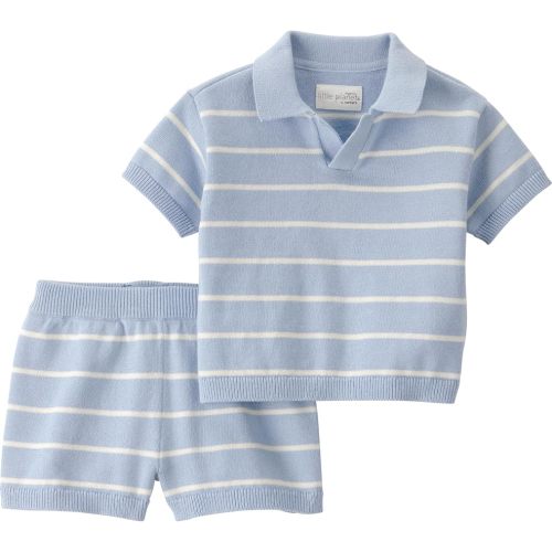 Little Planet by Carter's Boy 2-piece Shorts Set made with Organic Cotton, Blue Stripes, 3M