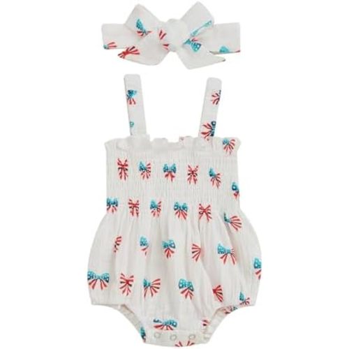 Rourufy Baby Girl Easter Outfit Sleeveless Slip Ruffle Smocked Bubble Romper Infant Jesus Loves Me Onesie Summer Clothes