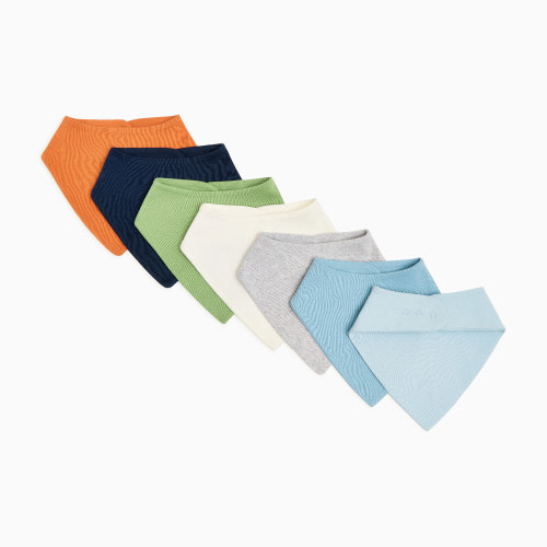 Small Story Organic Cotton Bandana Bib (7 Pack) - Ocean Mix, One Size