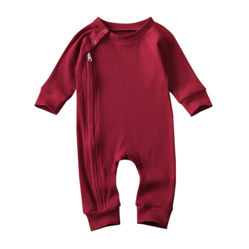 Newborn Baby Boy Girl Cotton Knitted Onesie Jumpsuit Gender Neutral Infant Ribbed Romper Clothes
