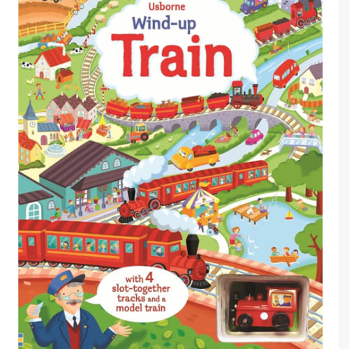 Wind-up Train: A Toy and Book Combo with a Steam Train Adventure Through Cities, Mountains, and Rivers, and a Visit to a Train Museum