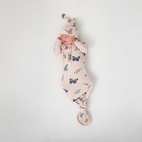 Knotted Gown with Hat Set in Blush Butterfly