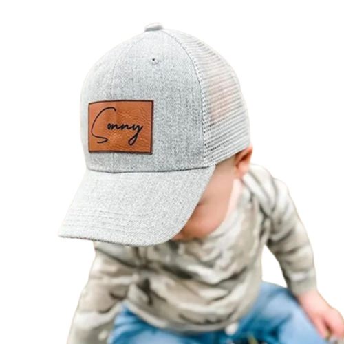 Custom Toddler Baseball Cap Personalized Name Hat Baby Boy Adjustable Trucker Hat Toddler Snapback Hat Dad Son Matching Hats (Style 1)