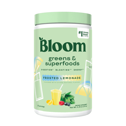 Bloom Nutrition Greens & Superfoods Powder, Frosted Lemonade, 25 Servings