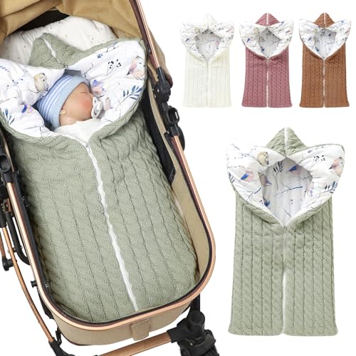 Colorful Newborn Baby Swaddle Blanket Wrap,Infant Toddler Thick Knit Soft Warm Fleece Receiving Blanket Swaddle Sleeping Bag Sack Stroller Wrap for 0-12 Month Baby (New Green)