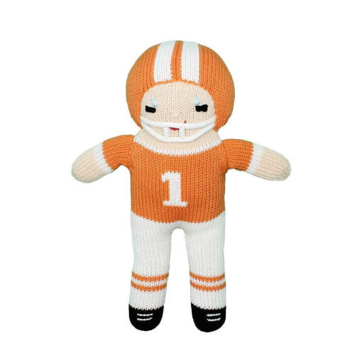 Zubels Orange & White Knit 7" Football Player Rattle Doll – Little Josie's