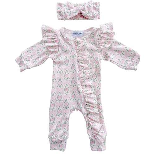 Blush & Bows Ruffle Onesie Set