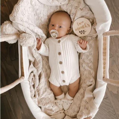 Little B's Chunky Rib Baby Onesie - Milk