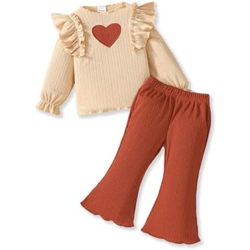Baby Girl Clothes Infant Toddler Girl Outfit Long Sleeve Shirts Top Rufffle Pants Little Girls Clothes