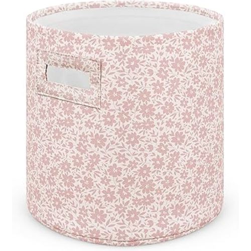 Sorrel + Fern Nursery Storage Basket (Antique Rose), Soft Collapsible Fabric Toy Bin, Magic Forest-Inspired Organizer for Playroom or Nursery, Gender-Neutral Decor, 13 × 13 Inches