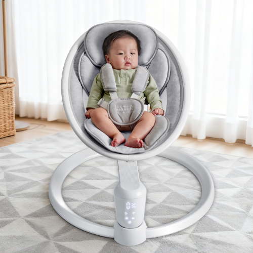 HARPPA Baby Swing for Newborns with Remote Control, 5 Sway Speed, Gray