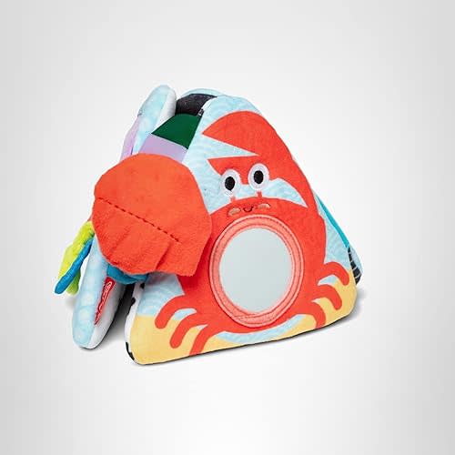 Melissa & Doug Ocean Tummy Time Triangle Infant Baby Toy, Soft Sensory Toy with Textures, Mirror, for Newborns to Ages 6 Months