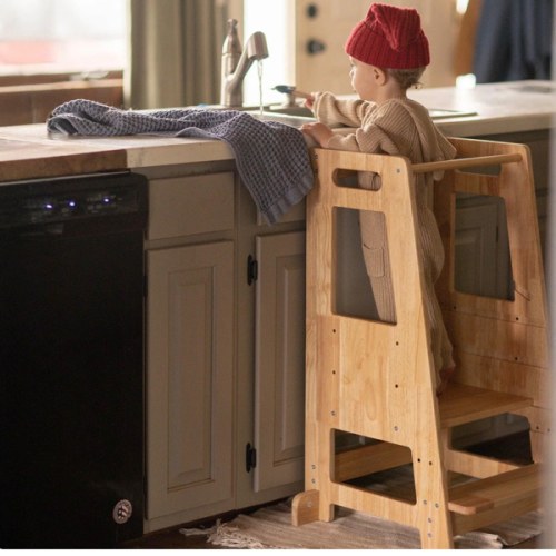 HARPPA Nordo | Safe & Stable Montessori Toddler Kitchen Wooden Tower - Perfect for Cooking & Learning, Counter Helper, Kitchen Tower, Gift for 2 Year Old