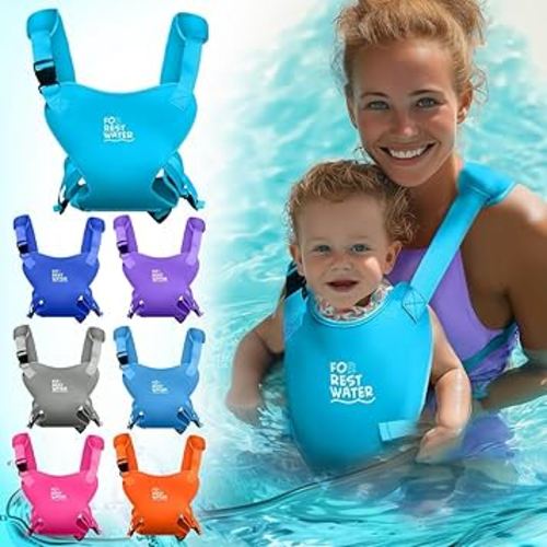 Baby Carrier - Premium Neoprene Ergonomic Sling for Warm & Safe Water & Land Fun (4-24 Months) - Adjustable Infant & Toddler Harness – Summer & Winter Baby Carrier (Lightblue)