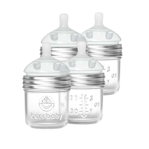 3.5oz Natural Glass Baby Bottles – Burrbaby