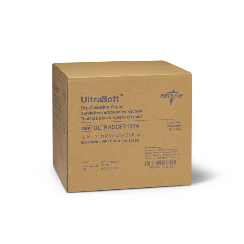 Medline Ultrasoft Disposable Dry Cleansing Wipes, Unscented