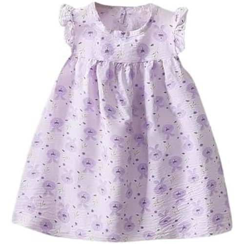 Toddler Baby Girl Sleeveless Dress Lace Strap Floral Print Princess Zipper Back Dress Party Birthday Vacation Outfits