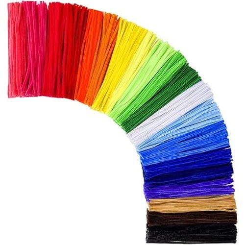 Pipe Cleaners,1000 pcs and 20 Assorted Colors 12 inch Chenille Stems for DIY Art Creative Crafts Decorations