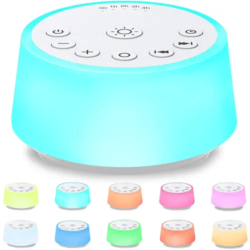 Color Noise Sound Machines with 10 Colors Night Light 25 Soothing Sounds and Sleep White Noise Machine 32 Volume Levels 5 Timers Adjustable Brightness Memory Function for Adults Kids Baby