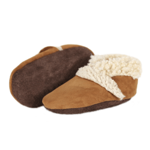 0-3M, Lambskin Booties: Chestnut