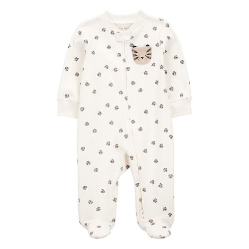 Baby Carter's Tiger Print 2-Way Zip Cotton Sleep & Play Pajamas