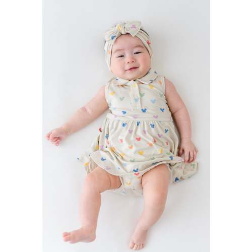Polo Bodysuit Dress in Pastel Mickey Mouse