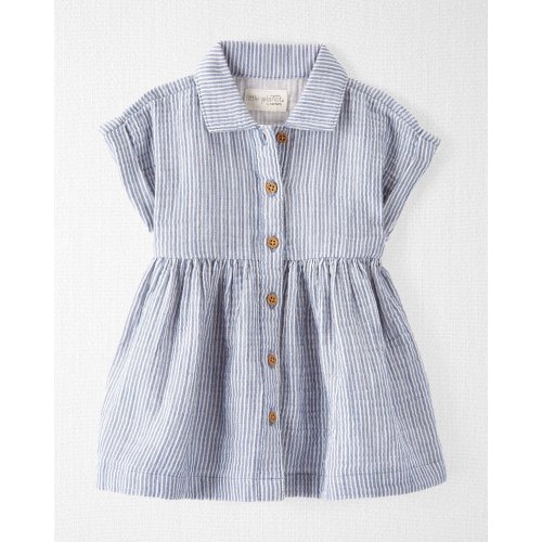Baby Organic Cotton Striped Button-Front Dress - Little Planet | Carter's