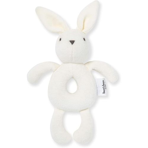 Burt's Bees Baby Unisex Infant Rattle Toy, Nursery Sensory Animal Plush Made with 100% Organic Cotton Shell and Polyester Fill, Sweet Bear, Bunny, or Dog Stuffed Animals for Babies