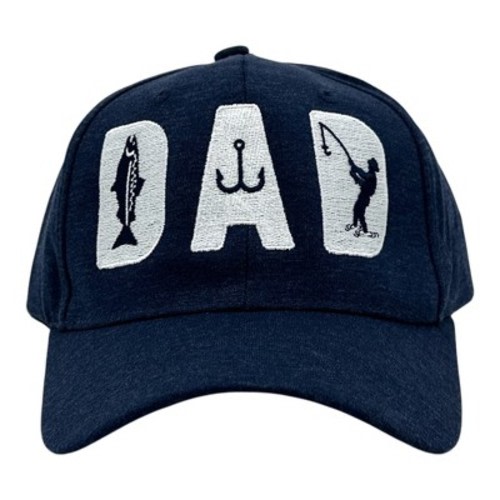 Dad Fishing Hat Funny Sarcastic Fathers Day Gift Graphic Novelty Cap - Crazy Dog Hat Gift for Dad Navy Standard