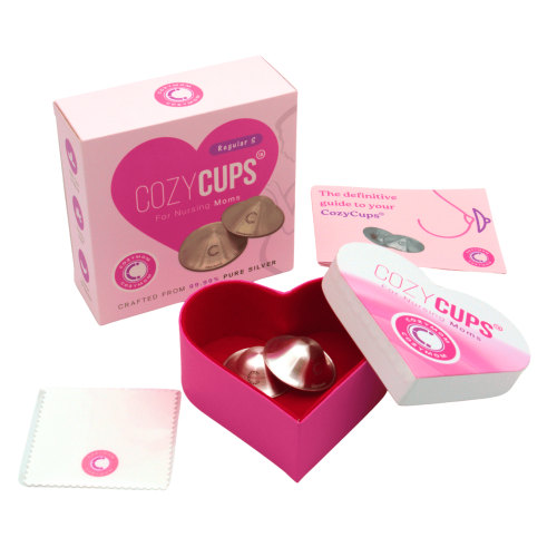 COZYMOM™ 999 Silver Nursing Cups 55mm, Breastfeeding Essentials for Newborns, Metal Nipple Shields with Breathable Design, Comfortable Silver Nipple Covers, New Year Gift for Moms