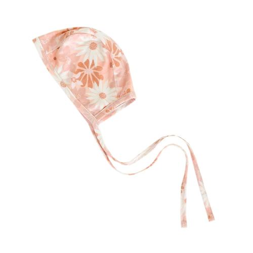 Copper Pearl Baby Bonnets: Ultra-Soft, Comfy to Wear, Tie-On Infant Sun Hat for Protection Against UV Rays, Trendy Coordinating Designs Swaddles, 0-3 Months - Penny