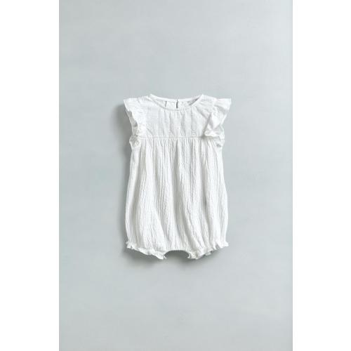 SWISS EMBROIDERED TEXTURED ROMPER - Oyster-white | ZARA United States